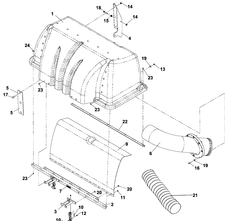 Hood Diagram and Parts List for HCS9 2005-03 Husqvarna Lawn Tractor Accessories