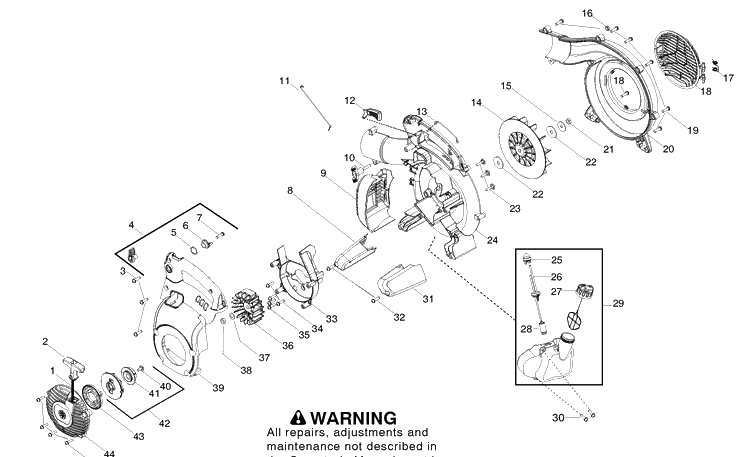 Starter Diagram and Parts List for 125B (LOWES)(2010-01) Husqvarna Leaf Blower / Vacuum
