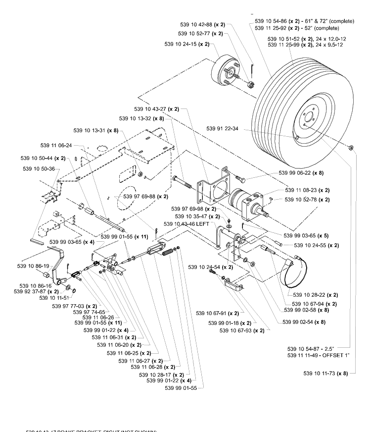 Park Brake Assembly Diagram and Parts List for LZ5227TXPKOA (968999309)(2006-02) Husqvarna Lawn Mower