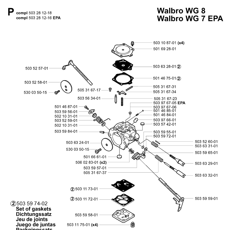 Carburetor Details 2 Diagram and Parts List for 3120 20013500001-Current Husqvarna Chainsaw