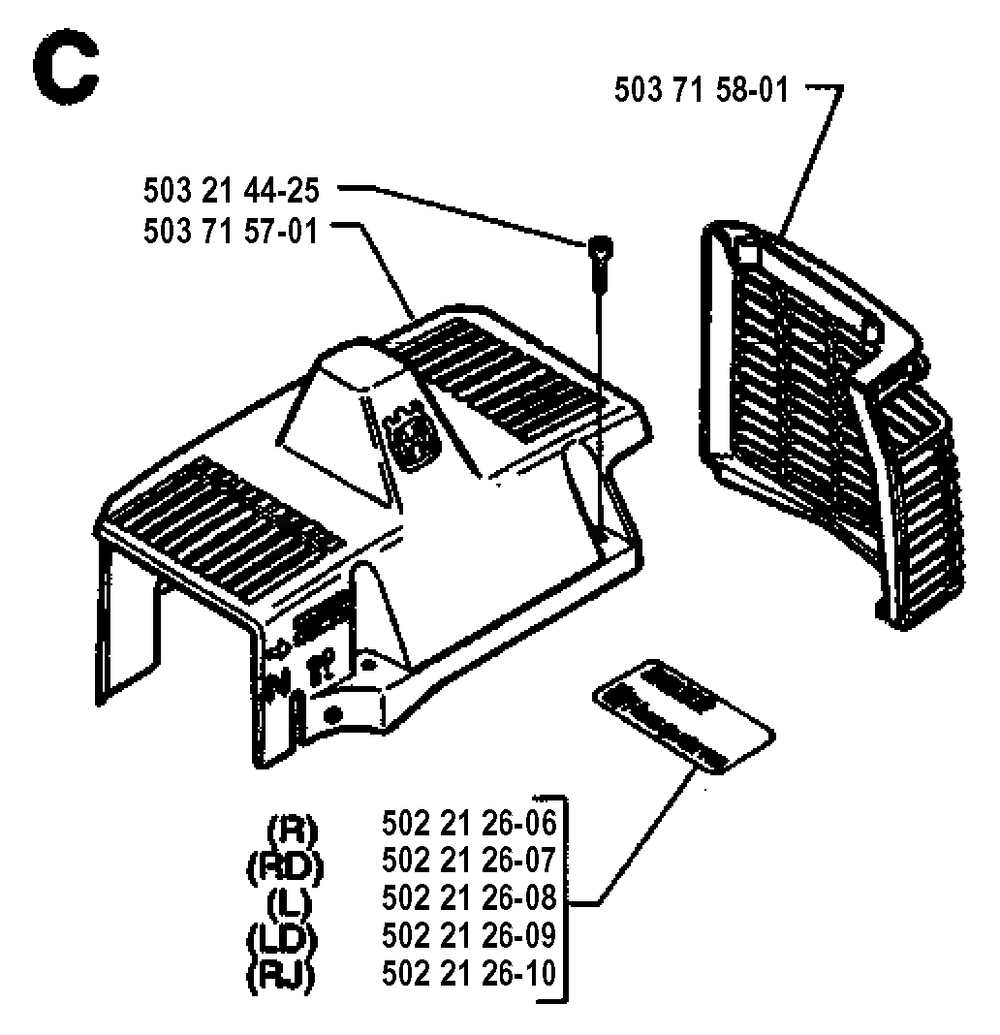 Cylinder Cover Diagram and Parts List for 225RD 19942300001 - 19951000000 Husqvarna Trimmer