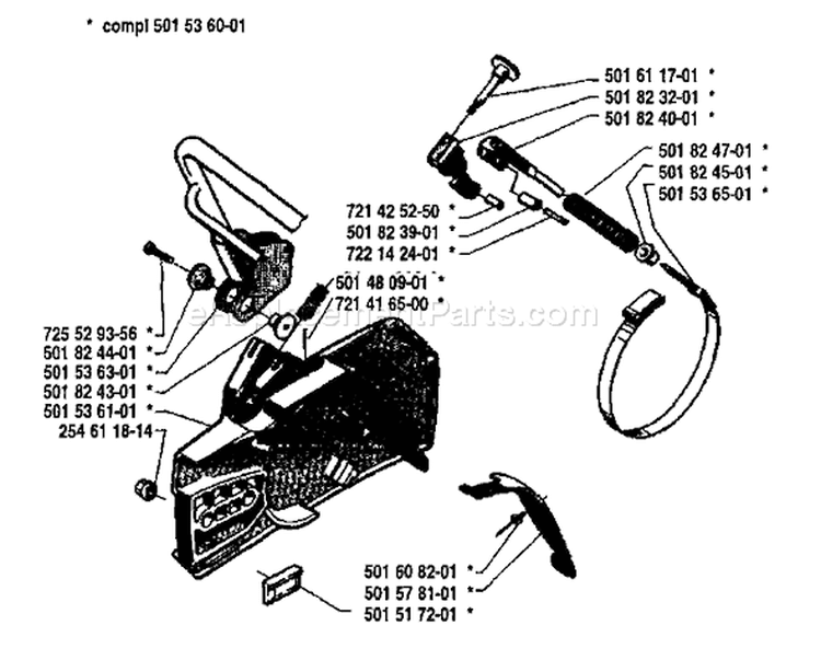 Page D Diagram and Parts List for 61 1981-02 Husqvarna Chainsaw