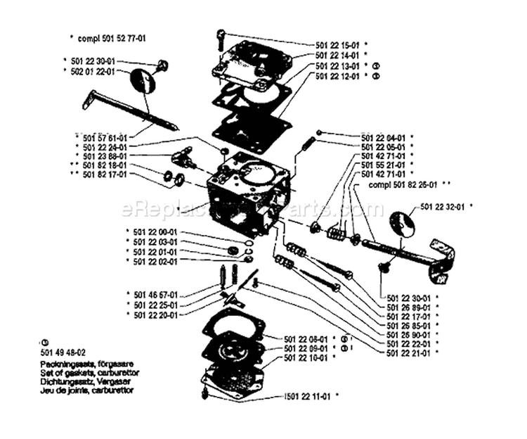 Page B Diagram and Parts List for 61 1982-05 Husqvarna Chainsaw