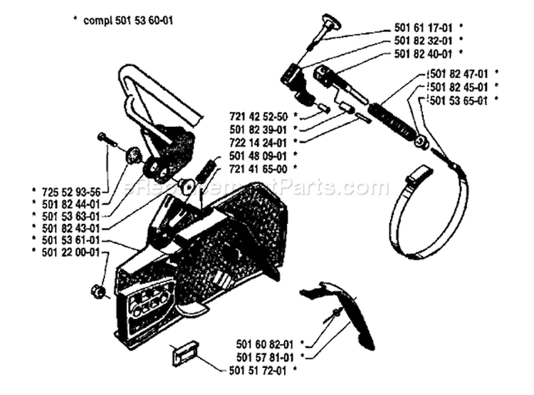 Page D Diagram and Parts List for 61 1982-05 Husqvarna Chainsaw