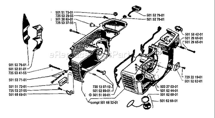 Page E Diagram and Parts List for 61 1982-05 Husqvarna Chainsaw