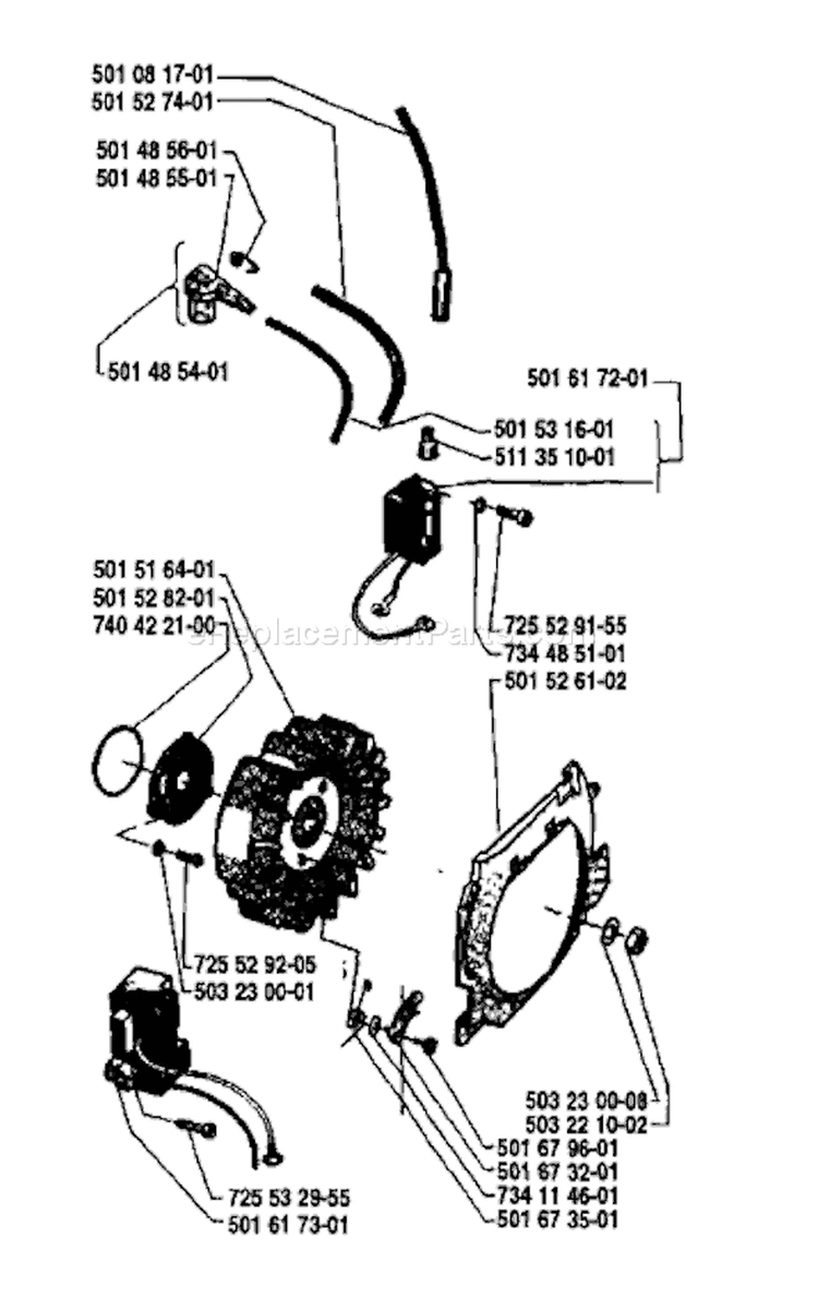 Page F Diagram and Parts List for 61 1982-05 Husqvarna Chainsaw
