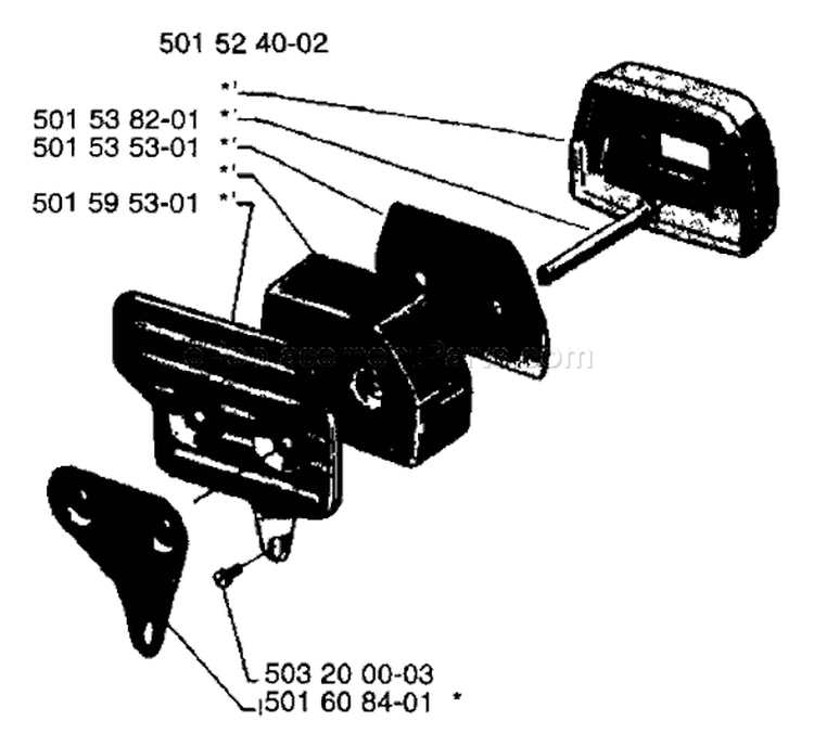 Page G Diagram and Parts List for 61 1983-09 Husqvarna Chainsaw