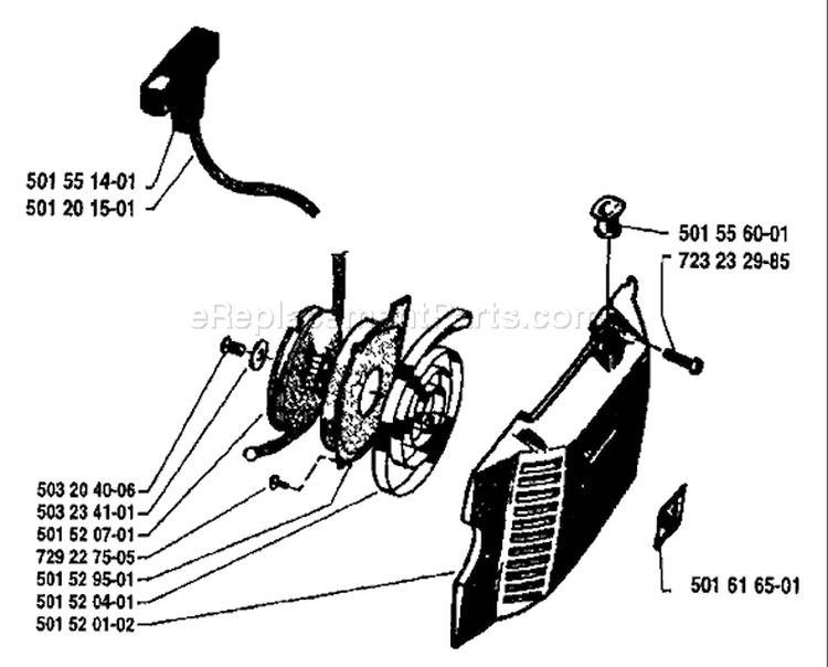Page K Diagram and Parts List for 61 1984-01 Husqvarna Chainsaw