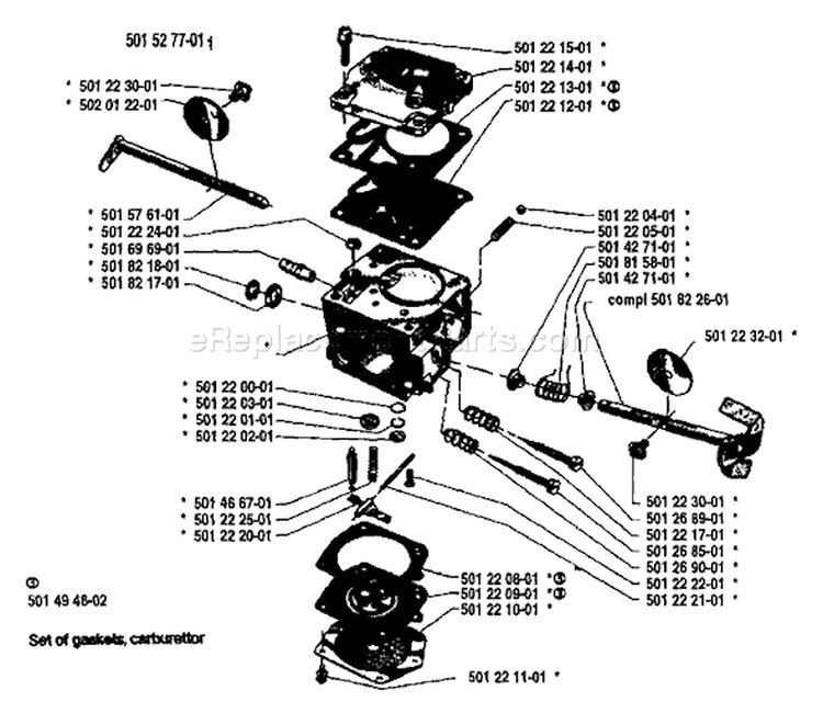 Page C Diagram and Parts List for 61 1984-01 Husqvarna Chainsaw