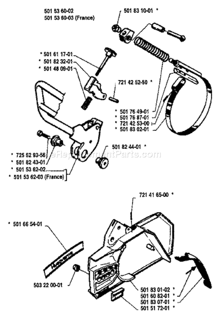 Page D Diagram and Parts List for 61 1984-01 Husqvarna Chainsaw