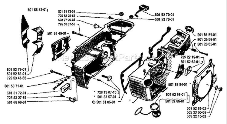 Page E Diagram and Parts List for 61 1984-01 Husqvarna Chainsaw