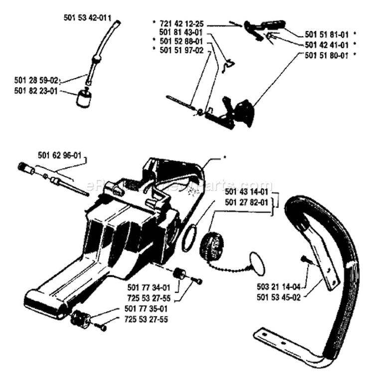 Page F Diagram and Parts List for 61 1984-01 Husqvarna Chainsaw