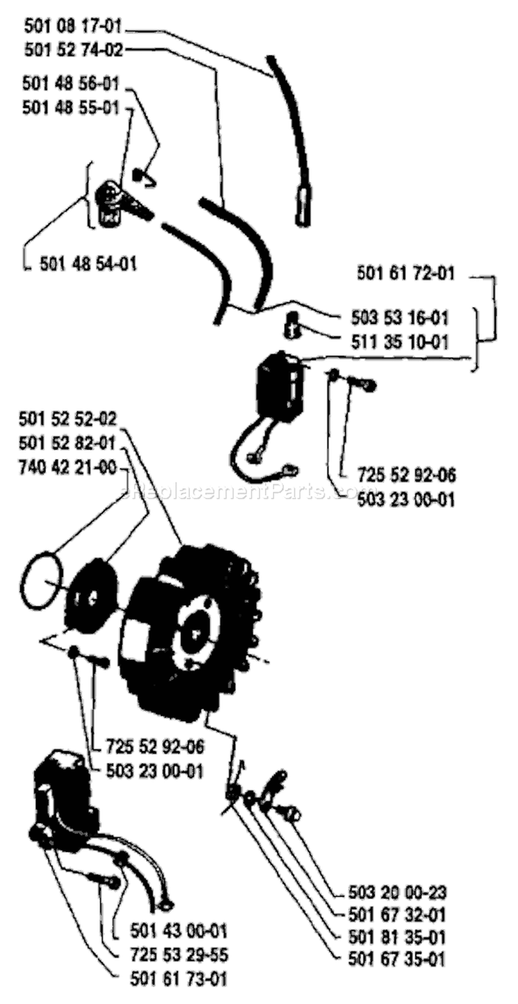 Page G Diagram and Parts List for 61 1984-01 Husqvarna Chainsaw