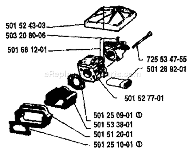 Page A Diagram and Parts List for 61 1984-10 Husqvarna Chainsaw