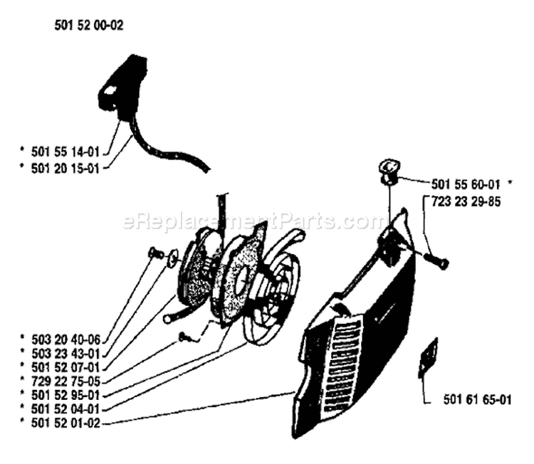 Page K Diagram and Parts List for 61 1984-10 Husqvarna Chainsaw