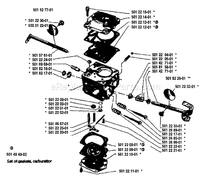 Page B Diagram and Parts List for 61 1984-10 Husqvarna Chainsaw