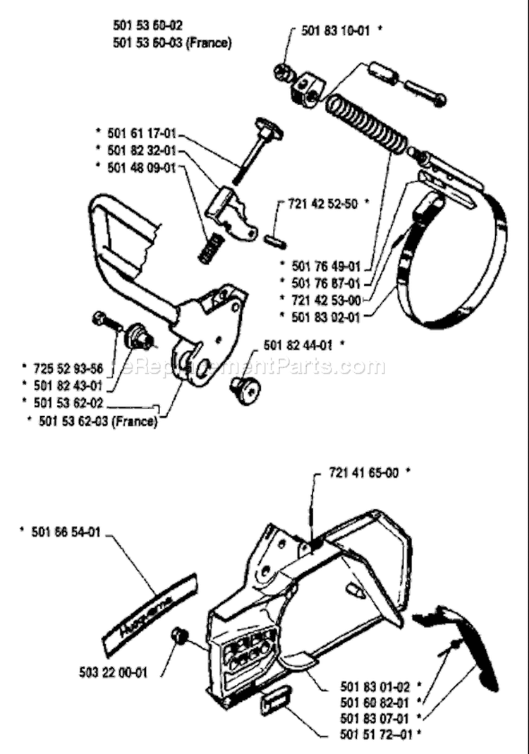 Page D Diagram and Parts List for 61 1984-10 Husqvarna Chainsaw