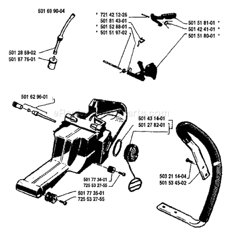 Page F Diagram and Parts List for 61 1984-10 Husqvarna Chainsaw