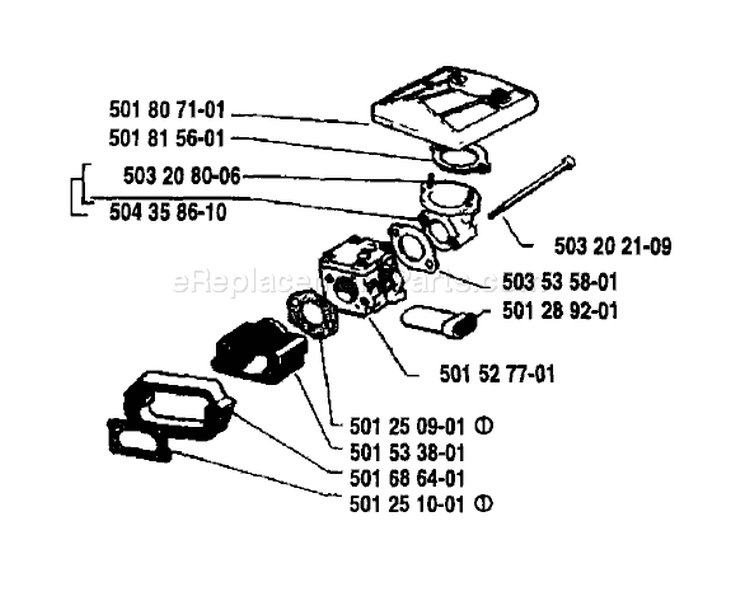 Page A Diagram and Parts List for 61 1985-06 Husqvarna Chainsaw