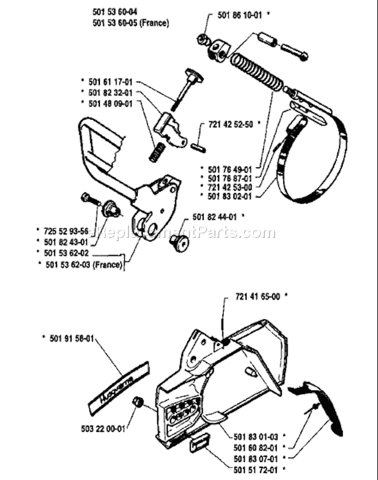 Page C Diagram and Parts List for 61 1985-06 Husqvarna Chainsaw