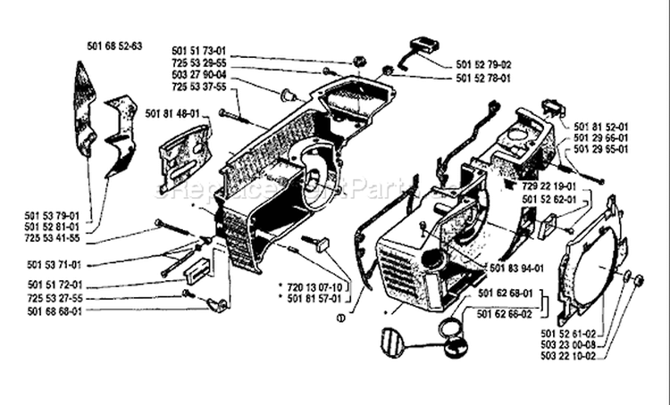 Page D Diagram and Parts List for 61 1985-06 Husqvarna Chainsaw