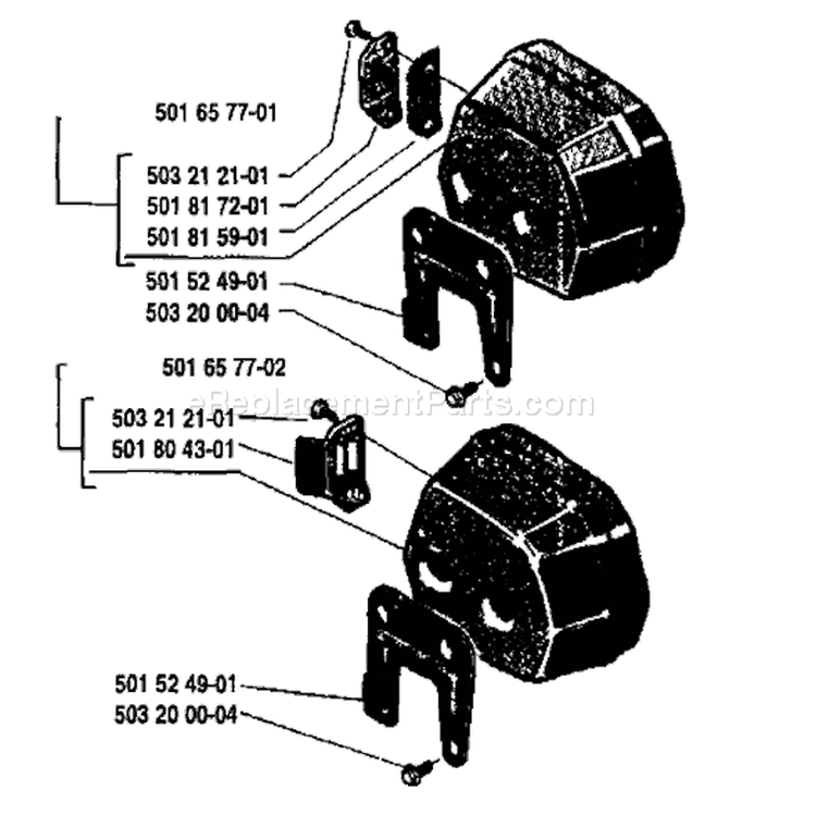 Page F Diagram and Parts List for 61 1985-06 Husqvarna Chainsaw