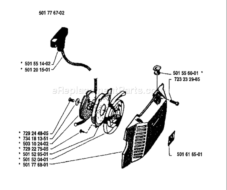 Page I Diagram and Parts List for 61 1985-06 Husqvarna Chainsaw