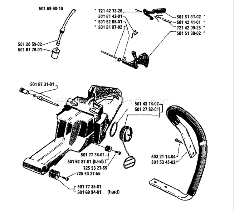 Page K Diagram and Parts List for 61 1986-03 Husqvarna Chainsaw