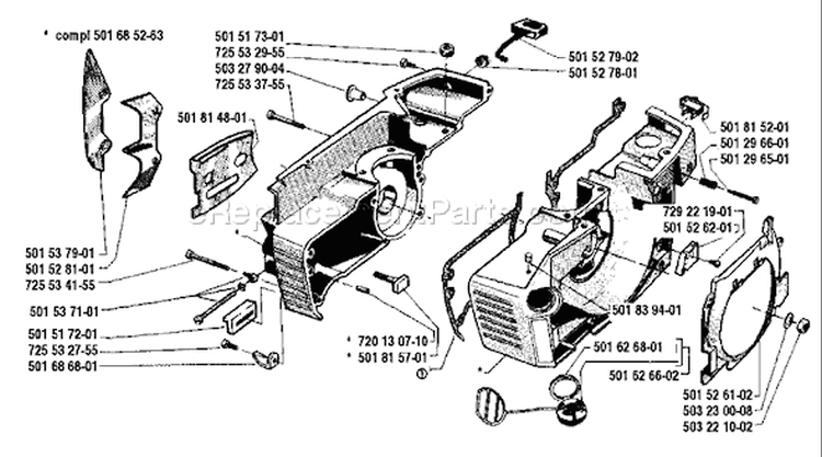 Page D Diagram and Parts List for 61 1986-03 Husqvarna Chainsaw