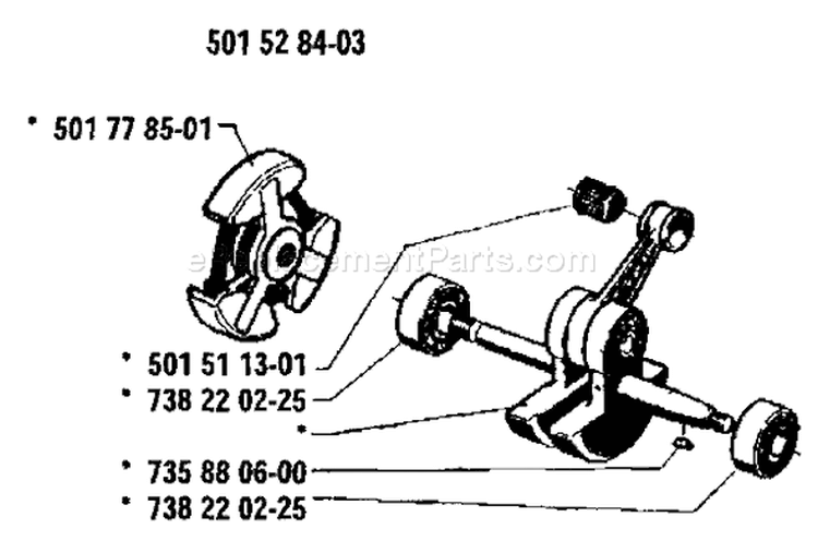 Page E Diagram and Parts List for 61 1986-03 Husqvarna Chainsaw