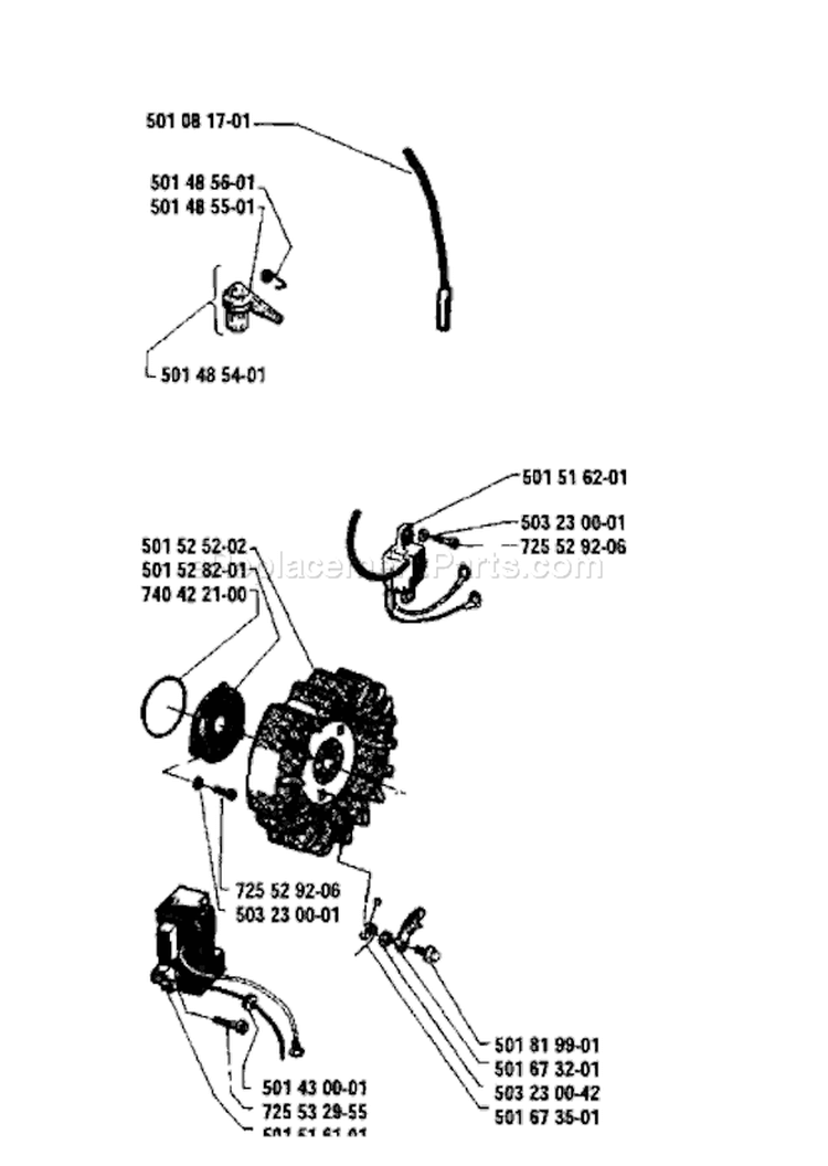 Page F Diagram and Parts List for 61 1986-03 Husqvarna Chainsaw
