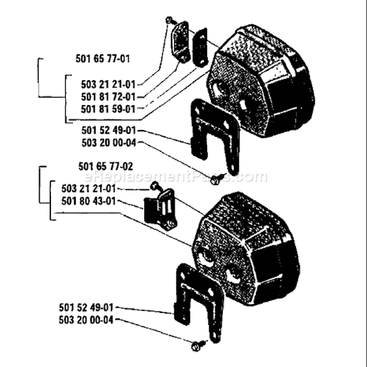 Page G Diagram and Parts List for 61 1986-03 Husqvarna Chainsaw