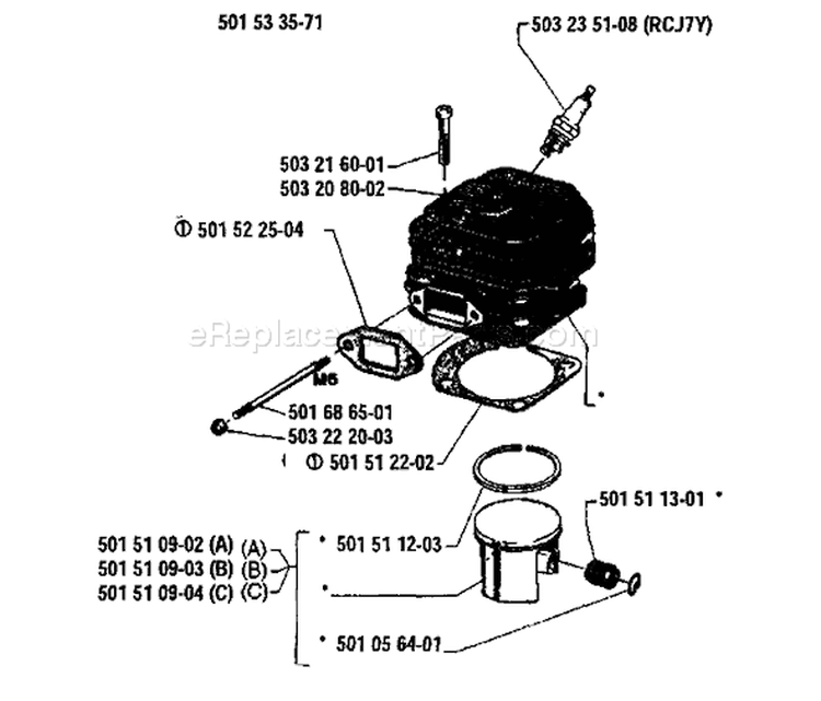 Page I Diagram and Parts List for 61 1986-03 Husqvarna Chainsaw
