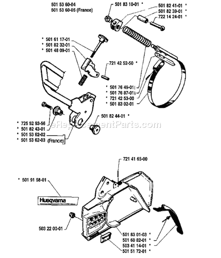 Page C Diagram and Parts List for 61 1986-12 Husqvarna Chainsaw