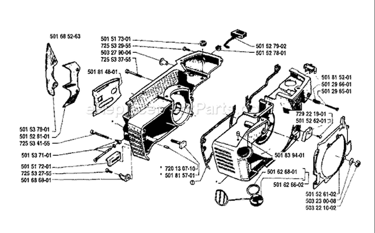 Page D Diagram and Parts List for 61 1986-12 Husqvarna Chainsaw