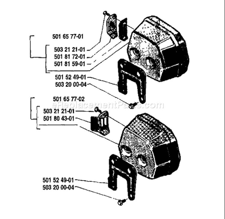 Page G Diagram and Parts List for 61 1986-12 Husqvarna Chainsaw