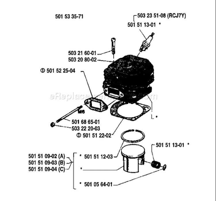 Page I Diagram and Parts List for 61 1986-12 Husqvarna Chainsaw