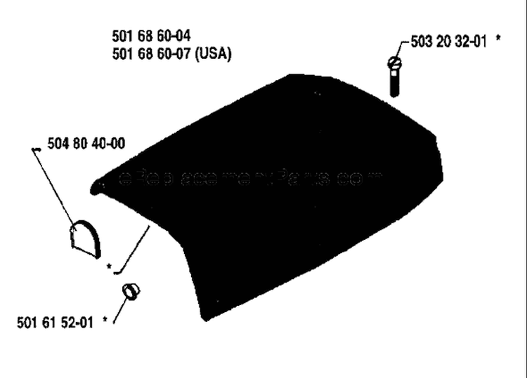 Page K Diagram and Parts List for 61 1987-11 Husqvarna Chainsaw