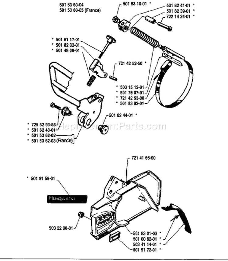 Page C Diagram and Parts List for 61 1987-11 Husqvarna Chainsaw