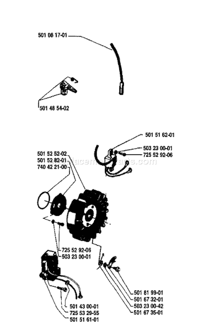 Page F Diagram and Parts List for 61 1987-11 Husqvarna Chainsaw