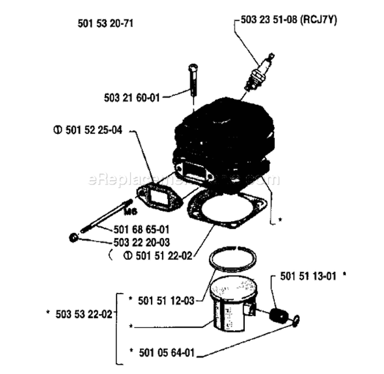 Page I Diagram and Parts List for 61 1987-11 Husqvarna Chainsaw