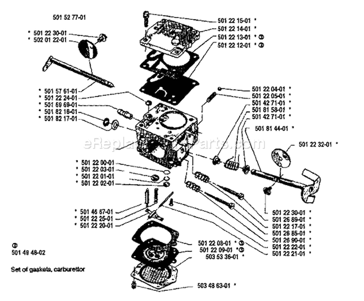 Page B Diagram and Parts List for 61 1988-06 Husqvarna Chainsaw