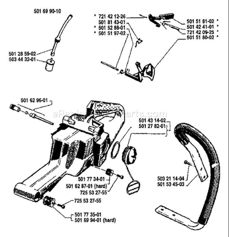 Page E Diagram and Parts List for 61 1988-06 Husqvarna Chainsaw