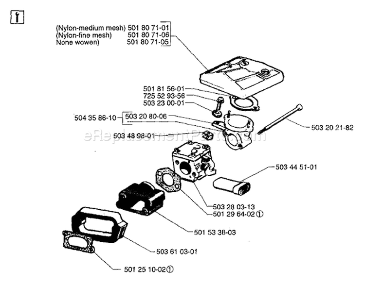Page A Diagram and Parts List for 61 1997-01 Husqvarna Chainsaw