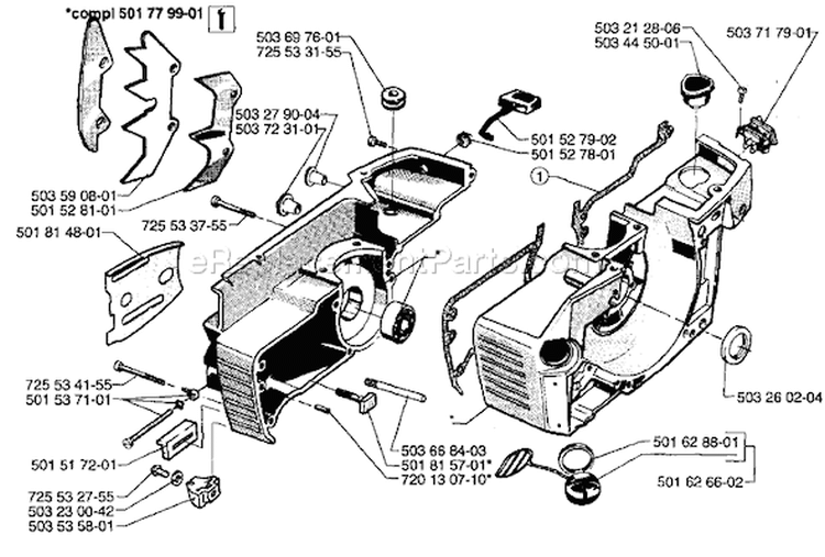Page D Diagram and Parts List for 61 1997-01 Husqvarna Chainsaw