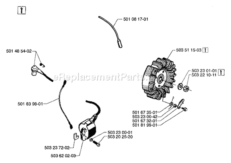 Page E Diagram and Parts List for 61 1997-01 Husqvarna Chainsaw