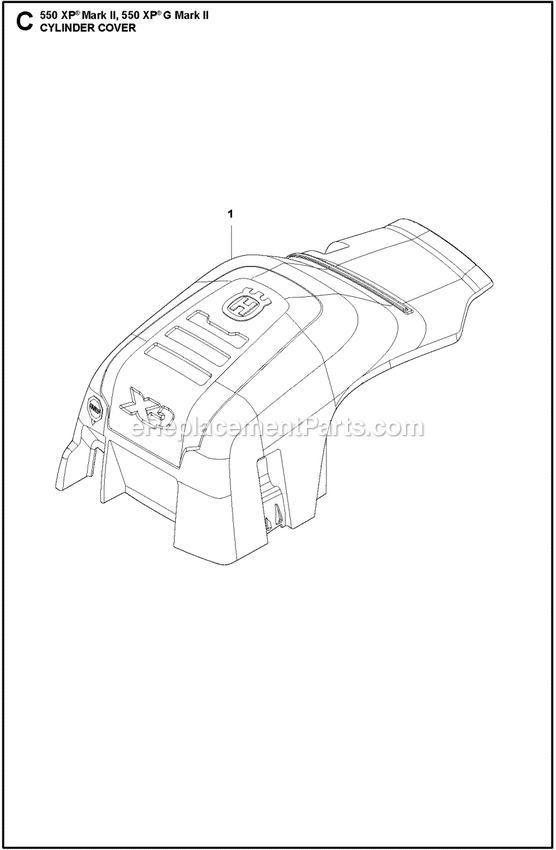 Cylinder Cover Diagram and Parts List for 550XPGMARKII  Husqvarna Chainsaw
