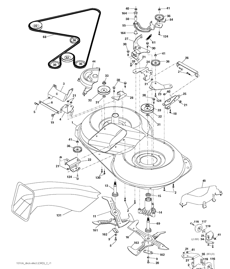 Mower Deck / Cutting Deck Diagram and Parts List for CTH150 (96061018103)(2008-09) Husqvarna Lawn Tractor