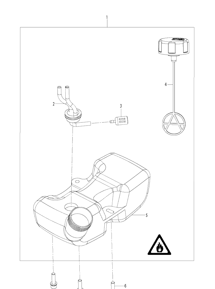 Fuel System Diagram and Parts List for 321S15 967078502 Husqvarna Sprayer