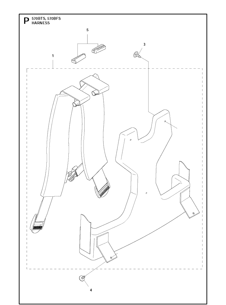 Harness Diagram and Parts List for 570BTS 20111800001-Current Husqvarna Leaf Blower / Vacuum
